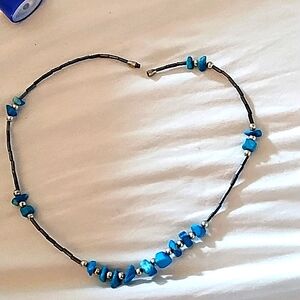 Turquoise  and hemitite choker necklace